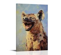 ZLLJXFZZ Oil Painting Animal Poster Laughing Hyena at Dusk Wall Art Mural Modern Decoration Hanging Art Poster 16x24inch(40x60cm)