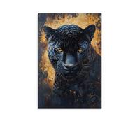 ZLLJXFZZ Oil Painting Animal Poster Phantom Black Jaguar Wall Art Mural Modern Decoration Hanging Art Poster 16x24inch(40x60cm)