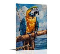 ZLLJXFZZ Oil Painting Animal Poster Pirate Parrot in Nautical Realism Wall Art Mural Modern Decoration Hanging Art Poster 12x18inch(30x45cm)