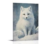ZLLJXFZZ Oil Painting Animal Poster Snow Fox in Russian Realism Wall Art Mural Modern Decoration Hanging Art Poster 20x30inch(50x75cm)