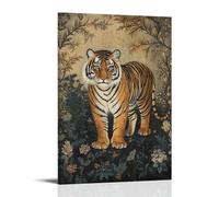 ZLLJXFZZ Oil Painting Animal Poster Tiger in Mughal Miniature Style Wall Art Mural Modern Decoration Hanging Art Poster 16x24inch(40x60cm)