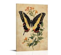 ZLLJXFZZ Oil Painting Animal Poster Vintage Butterfly in Botanical Illustration Wall Art Mural Modern Decoration Hanging Art Poster 08x12inch(20x30cm)