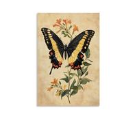 ZLLJXFZZ Oil Painting Animal Poster Vintage Butterfly in Botanical Illustration Wall Art Mural Modern Decoration Hanging Art Poster 16x24inch(40x60cm)