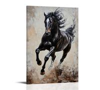 ZLLJXFZZ Oil Painting Animal Poster Wild Stallion Running Free Wall Art Mural Modern Decoration Hanging Art Poster 16x24inch(40x60cm)