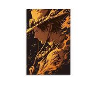 ZLLJXFZZ One Piece Ace's Molten - Gold Branded Soul Wall Art Mural Modern Decoration Hanging Art Poster 12x18inch(30x45cm)