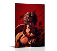 ZLLJXFZZ One Piece Ace's Red - Ember Burning Soul Wall Art Mural Modern Decoration Hanging Art Poster 08x12inch(20x30cm)