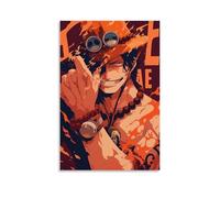 ZLLJXFZZ One Piece Ace's Red - Flame Playful Shadow Wall Art Mural Modern Decoration Hanging Art Poster 16x24inch(40x60cm)