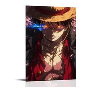 ZLLJXFZZ One Piece Luffy's Blazing - Gaze Dominant Eyes Wall Art Mural Modern Decoration Hanging Art Poster 12x18inch(30x45cm)