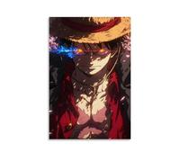 ZLLJXFZZ One Piece Luffy's Blazing - Gaze Dominant Eyes Wall Art Mural Modern Decoration Hanging Art Poster 12x18inch(30x45cm)