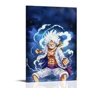 ZLLJXFZZ One Piece Luffy's Thunder Crown Dominant Posture Wall Art Mural Modern Decoration Hanging Art Poster 16x24inch(40x60cm)