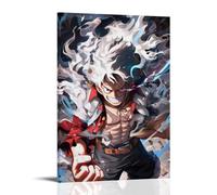 ZLLJXFZZ One Piece Luffy's White - Flame Dominant Form Wall Art Mural Modern Decoration Hanging Art Poster 20x30inch(50x75cm)