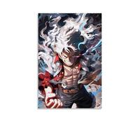 ZLLJXFZZ One Piece Luffy's White - Flame Dominant Form Wall Art Mural Modern Decoration Hanging Art Poster 12x18inch(30x45cm)