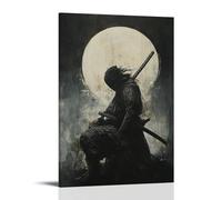 ZLLJXFZZ Samurai Poster Shadow, Silent Night Assassin Wall Art Mural Modern Decoration Hanging Art Poster 24x36inch(60x90cm)