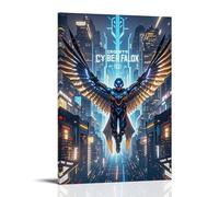 ZLLJXFZZ Sports Poster_ Cyber Falcon - AI Wingsuit Wall Art Mural Modern Decoration Hanging Art Poster 16x24inch(40x60cm)