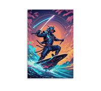 ZLLJXFZZ Sports Poster_ Cyber Samurai - LED Sword Surfing Wall Art Mural Modern Decoration Hanging Art Poster 16x24inch(40x60cm)