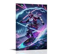 ZLLJXFZZ Sports Poster_ Cyber Samurai - LED Sword Surfing Wall Art Mural Modern Decoration Hanging Art Poster 16x24inch(40x60cm)
