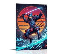 ZLLJXFZZ Sports Poster_ Cyber Samurai - LED Sword Surfing Wall Art Mural Modern Decoration Hanging Art Poster 24x36inch(60x90cm)