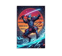 ZLLJXFZZ Sports Poster_ Cyber Samurai - LED Sword Surfing Wall Art Mural Modern Decoration Hanging Art Poster 08x12inch(20x30cm)