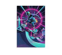 ZLLJXFZZ Sports Poster_ Dark Matter Skater - Anti-Gravity Halfpipe Wall Art Mural Modern Decoration Hanging Art Poster 20x30inch(50x75cm)