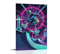 ZLLJXFZZ Sports Poster_ Dark Matter Skater - Anti-Gravity Halfpipe Wall Art Mural Modern Decoration Hanging Art Poster 08x12inch(20x30cm)