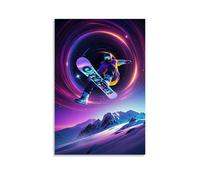 ZLLJXFZZ Sports Poster_ Dark Matter - Void Snowboarding Wall Art Mural Modern Decoration Hanging Art Poster 24x36inch(60x90cm)