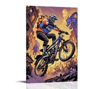 ZLLJXFZZ Sports Poster_ Dragon Rider - Urban Downhill Madness Wall Art Mural Modern Decoration Hanging Art Poster 08x12inch(20x30cm)