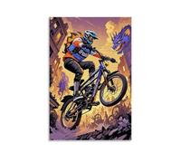 ZLLJXFZZ Sports Poster_ Dragon Rider - Urban Downhill Madness Wall Art Mural Modern Decoration Hanging Art Poster 12x18inch(30x45cm)