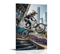 ZLLJXFZZ Sports Poster_ Dragon Rider - Urban Downhill Madness Wall Art Mural Modern Decoration Hanging Art Poster 08x12inch(20x30cm)