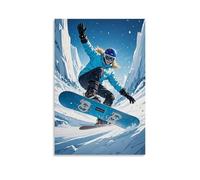 ZLLJXFZZ Sports Poster_ Ice Phantom - Glacier Snowboarding Wall Art Mural Modern Decoration Hanging Art Poster 24x36inch(60x90cm)