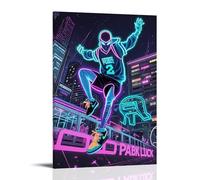 ZLLJXFZZ Sports Poster_ Neon Specter - Glow Parkour Wall Art Mural Modern Decoration Hanging Art Poster 16x24inch(40x60cm)