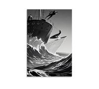 ZLLJXFZZ Sports Poster_ Phantom Dive - Ghost Ship Jump Wall Art Mural Modern Decoration Hanging Art Poster 12x18inch(30x45cm)