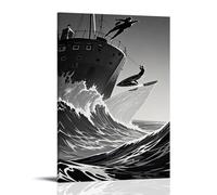 ZLLJXFZZ Sports Poster_ Phantom Dive - Ghost Ship Jump Wall Art Mural Modern Decoration Hanging Art Poster 08x12inch(20x30cm)