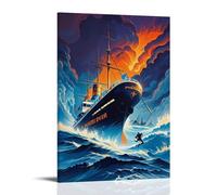 ZLLJXFZZ Sports Poster_ Phantom Diver - Ghost Ship Jump Wall Art Mural Modern Decoration Hanging Art Poster 16x24inch(40x60cm)