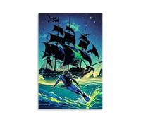ZLLJXFZZ Sports Poster_ Phantom Diver - Ghost Ship Jump Wall Art Mural Modern Decoration Hanging Art Poster 08x12inch(20x30cm)