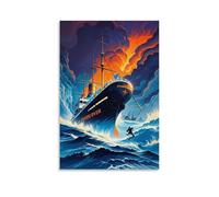 ZLLJXFZZ Sports Poster_ Phantom Diver - Ghost Ship Jump Wall Art Mural Modern Decoration Hanging Art Poster 12x18inch(30x45cm)