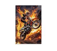 ZLLJXFZZ Sports Poster_ Phoenix Rider - Fire Trial Motocross Wall Art Mural Modern Decoration Hanging Art Poster 12x18inch(30x45cm)