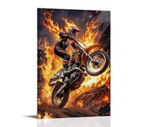 ZLLJXFZZ Sports Poster_ Phoenix Rider - Fire Trial Motocross Wall Art Mural Modern Decoration Hanging Art Poster 16x24inch(40x60cm)