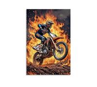 ZLLJXFZZ Sports Poster_ Phoenix Rider - Fire Trial Motocross Wall Art Mural Modern Decoration Hanging Art Poster 20x30inch(50x75cm)