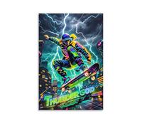 ZLLJXFZZ Sports Poster_ Thunder God - Storm Chasing Skate Wall Art Mural Modern Decoration Hanging Art Poster 12x18inch(30x45cm)