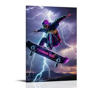 ZLLJXFZZ Sports Poster_ Thunder God - Storm Chasing Skate Wall Art Mural Modern Decoration Hanging Art Poster 24x36inch(60x90cm)