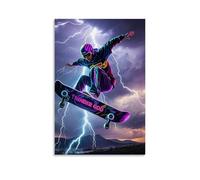 ZLLJXFZZ Sports Poster_ Thunder God - Storm Chasing Skate Wall Art Mural Modern Decoration Hanging Art Poster 08x12inch(20x30cm)