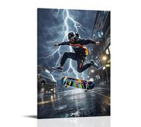 ZLLJXFZZ Sports Poster_ Thunder God - Storm Chasing Skate Wall Art Mural Modern Decoration Hanging Art Poster 08x12inch(20x30cm)