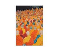 ZLLJXFZZ U4MRBO Buddhism Poster Vibrant Scene of A Buddhist Wall Art Mural Modern Decoration Hanging Art Poster 08x12inch(20x30cm)