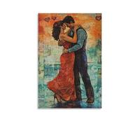 ZLLJXFZZ Valentine Poster Lively, Dancing Couple Wall Art Mural Modern Decoration Hanging Art Poster 08x12inch(20x30cm)