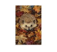 ZLLJXFZZ Victorian-Era Illustration of A Majestic Hedgehog Snuffling Through Fallen Leaves Wall Art Mural Modern Decoration Hanging Art Poster 24x36inch(60x90cm)