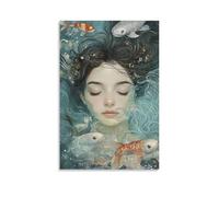 ZLLJXFZZ Zodiac Poster Pisces, Dreamy Tide Pool Wall Art Mural Modern Decoration Hanging Art Poster 16x24inch(40x60cm)