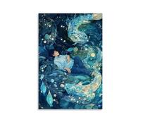 ZLLJXFZZ Zodiac Poster Pisces, Dreamy Tide Pool Wall Art Mural Modern Decoration Hanging Art Poster 16x24inch(40x60cm)