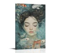 ZLLJXFZZ Zodiac Poster Pisces, Dreamy Tide Pool Wall Art Mural Modern Decoration Hanging Art Poster 24x36inch(60x90cm)