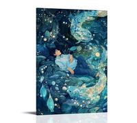 ZLLJXFZZ Zodiac Poster Pisces, Dreamy Tide Pool Wall Art Mural Modern Decoration Hanging Art Poster 24x36inch(60x90cm)