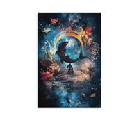 ZLLJXFZZ Zodiac Poster Pisces, Mystic Wall Art Mural Modern Decoration Hanging Art Poster 24x36inch(60x90cm)